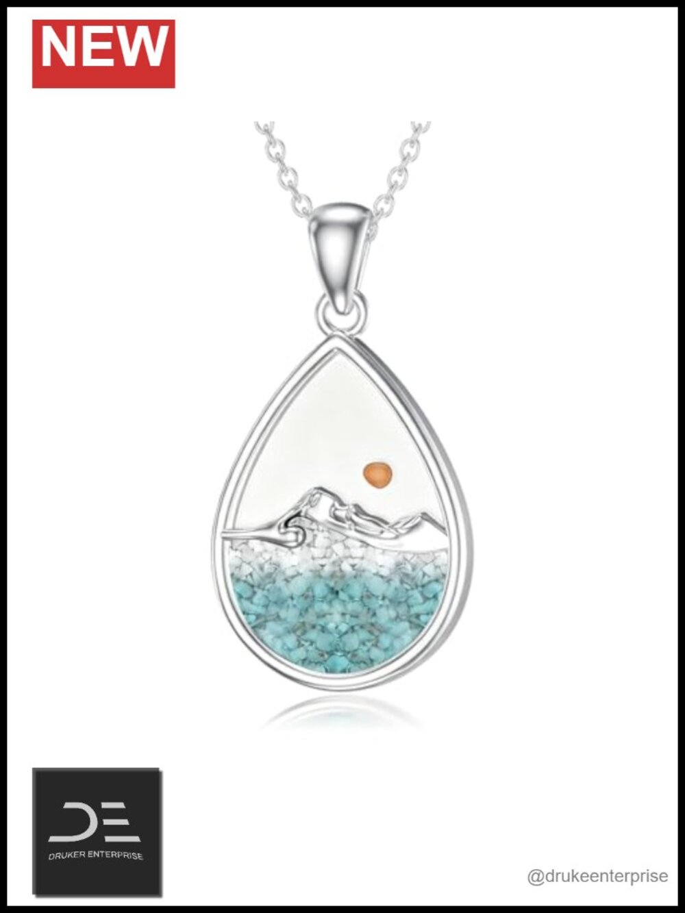 Sterling Silver Turquoise Mustard Seed Necklace Faith Christian Jewelry Gift